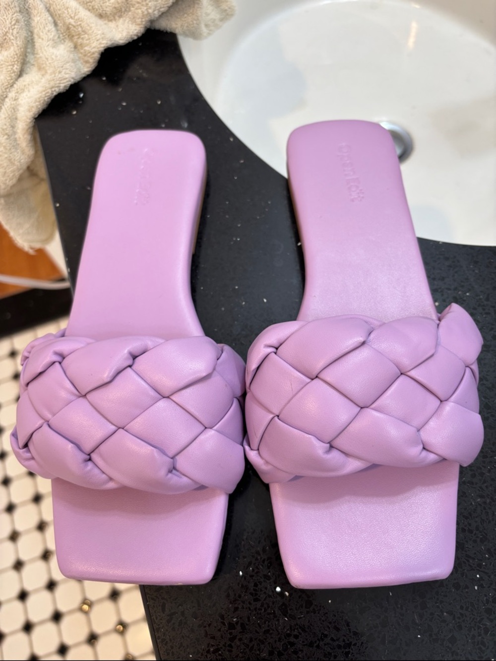 Lavender Braided Slide Sandals - Women